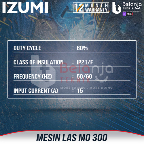 Izumi Mesin Travo Las MMA MO 300 Trafo Inverter Welding Machine 300A 3 Phase