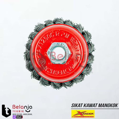 Sikat Kawat Mangkok Kepang 3 Inch Xander Cup Brush Gerinda tangan 3"