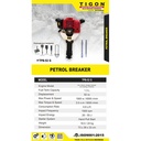 Mesin Bobok Beton Tembok Aspal 2 Tak Tigon TPB52 Jack Hammer Petrol Breaker Tigon TPB-52G
