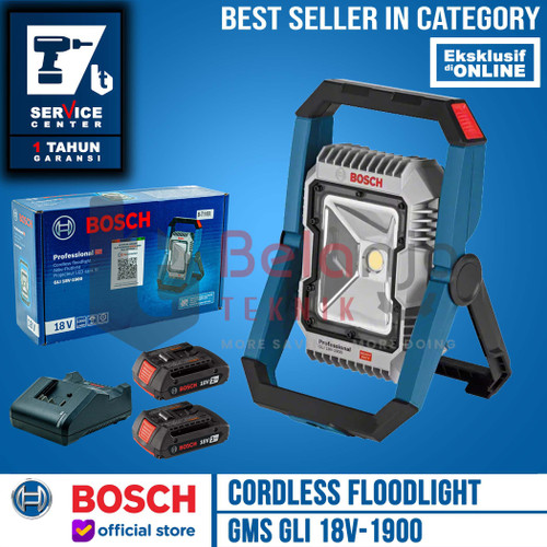 Bosch Senter Lampu Sorot Baterai GLI 18V-1900 C Floodlight Cordless SET 2 AH