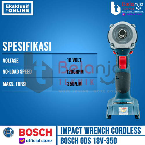 Bosch Mesin Pembuka Baut GDS 18V-350 Impact Wrench Cordless 18V Unit Only