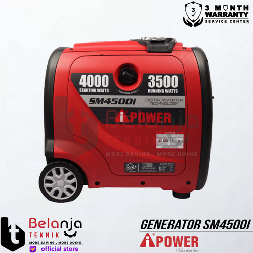 AIPower Mesin Generator Inverter Smart SM 4500 i Genset Bensin Recoil SM4500i 4000 Watt SM4500 I