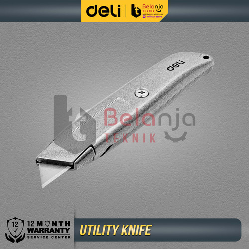 Deli Utility Knife Cutter Aluminium SK5 Auto-lock Pisau Cutter Kater Perkakas EDL4260