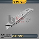 Deli Utility Knife Cutter Aluminium SK5 Auto-lock Pisau Cutter Kater Perkakas EDL4260