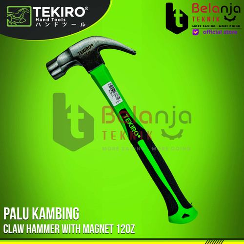 Tekiro Palu kambing 12 Oz Claw Hammer 12 Oz Gagang Karet Cabut Paku