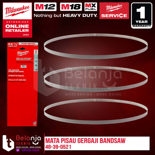 Milwaukee Deep Cut Portable Band Saw Blade Mata Pisau Gergaji Potong Besi Bandsaw 18 TPI