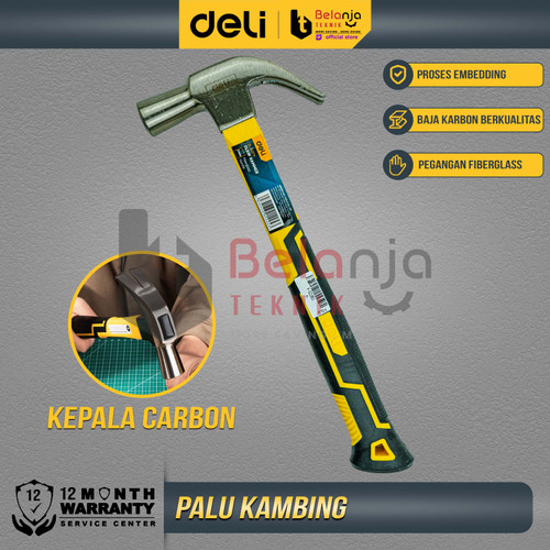 Deli Claw Hammer Palu Kambing 27 mm Carbon Steel Palu Cungkil Paku