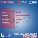 Dongcheng Angle Grinder Baterai DCSM04-100 EM Mesin Gerinda 20V SET
