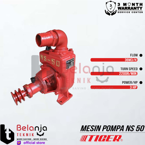 Tiger Mesin Pompa Air Irigasi NS 50 Centrifugal Water Pump 2" Inch