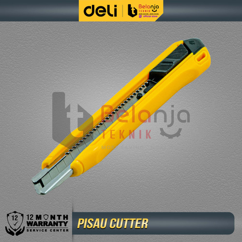 Deli Cutter Pisau Baja SK4 9mm Utility Knife Pemotong Kertas Kater