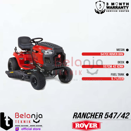 Rover Mesin Potong Rumput Mobil 42 Inch Raiding Lawn Mower 42" Rancher 547/42