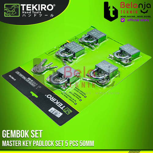 Tekiro Kunci Gembok 50 MM Set 5 Pcs Master Key Padlock SET Anti Karat