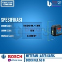Bosch Meteran Laser Garis GLL 50 G Line Laser Level Green 15 Meter + Baterai Pack 3.7 V 1 Ah