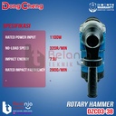 Dongcheng Mesin Bor Beton DZC03-38 Rotary Hammer SDS 38MM 2 Mode 1100 Watt 38 MM
