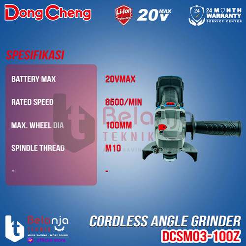 Dongcheng Angle Grinder Baterai DCSM03-100 Z Mesin Gerinda 20V Unit Only