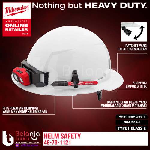 Milwaukee Helm Safety Pelindung Kepala Helmet 48-73-1121 ANSI CSA