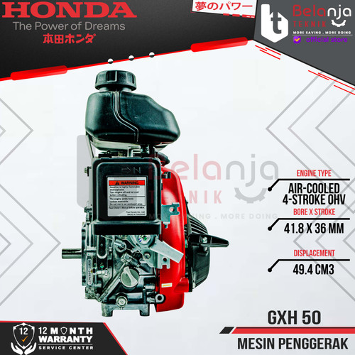 Honda Mesin Penggerak GXH 50 Thailand 2.5 HP Engine Bensin Serbaguna GXH50
