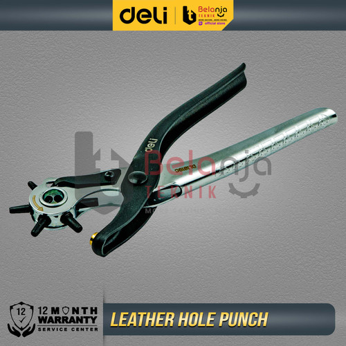 Deli Hole Puncher Tang Pembolong Alat Pelubang Ikat Sabuk Gesper Kulit