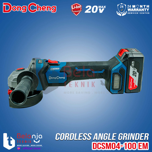 Dongcheng Angle Grinder Baterai DCSM04-100 EM Mesin Gerinda 20V SET