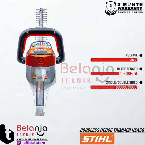 Stihl Potong Dahan Baterai HSA 50 Cordless Hedge Trimmer 20" Inch HSA50 36V