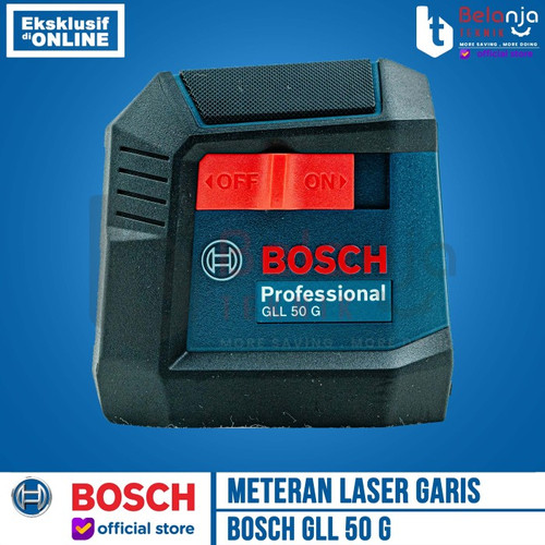 Bosch Meteran Laser Garis GLL 50 G Line Laser Level Green 15 Meter + Baterai Pack 3.7 V 1 Ah