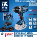 Bosch Impact Wrench Cordless GDS 18V-1600 HC Pembuka Baut 18V 3/4 Inch SET 4 AH