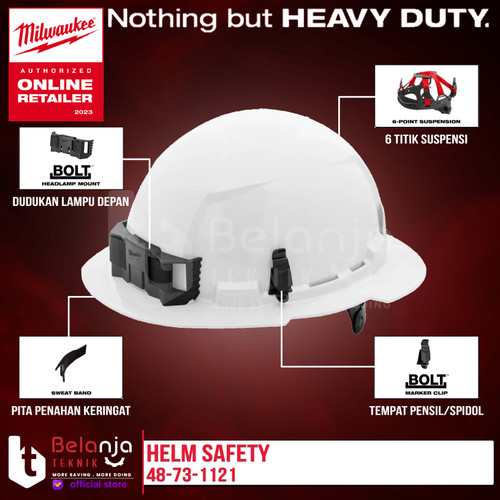 Milwaukee Helm Safety Pelindung Kepala Helmet 48-73-1121 ANSI CSA