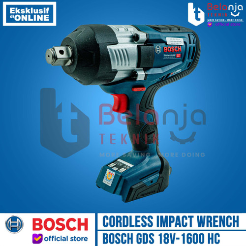 Bosch Impact Wrench Cordless GDS 18V-1600 HC Pembuka Baut Baterai 18 V 3/4 Inch