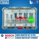 Bosch Router Bit Set Straight 6 Pcs 1/4 Inch Shank Mata Profil Trimmer
