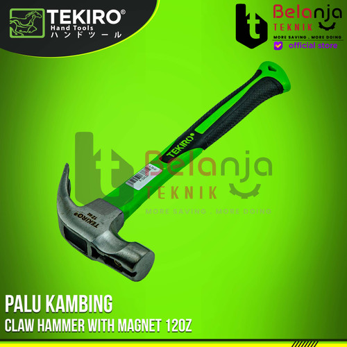 Tekiro Palu kambing 12 Oz Claw Hammer 12 Oz Gagang Karet Cabut Paku