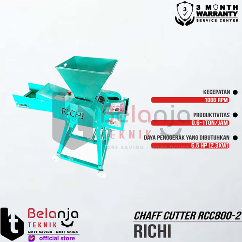 Richi Mesin Pencacah Rumput Dahan RCC800-2 Chaff Cutter Unit Only