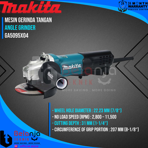 Makita Mesin Gerinda Tangan Listrik GA5095X04 Angle Grinder 5 In 1900W