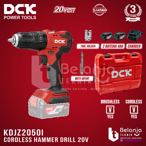 DCK Cordless Hammer Drill KDJZ2050iEM 20V Bor Impact Baterai KDJZ2050i