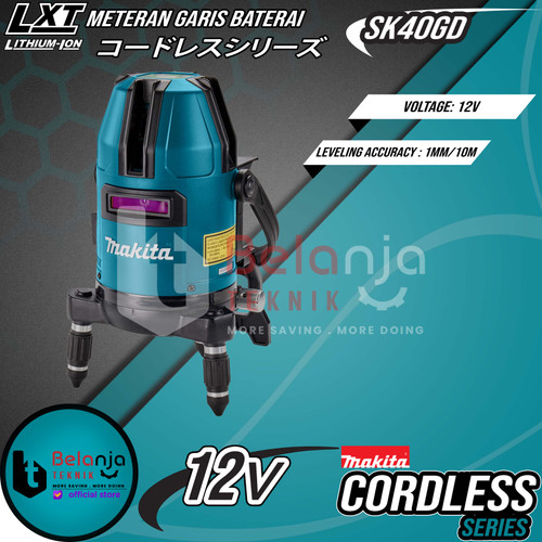Makita Rechargeable Green Multi Line Laser 10 M Meteran Garis Baterai