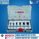 Bosch Router Bit Set Straight 6 Pcs 1/4 Inch Shank Mata Profil Trimmer