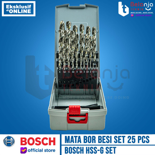 Bosch Mata Bor Besi HSS-G Set 25 Pcs Metal Drill Bit 1-13 MM DIN 338