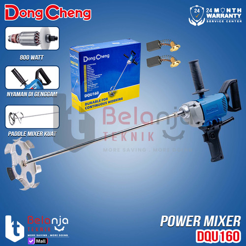 Dongcheng Power Mixer DQU160B Mesin Pengaduk Semen Cat Listrik 800 W