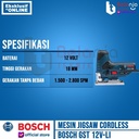 Bosch Jigsaw Cordless GST 12V-Li Mesin Gergaji Baterai SET Charger 2AH