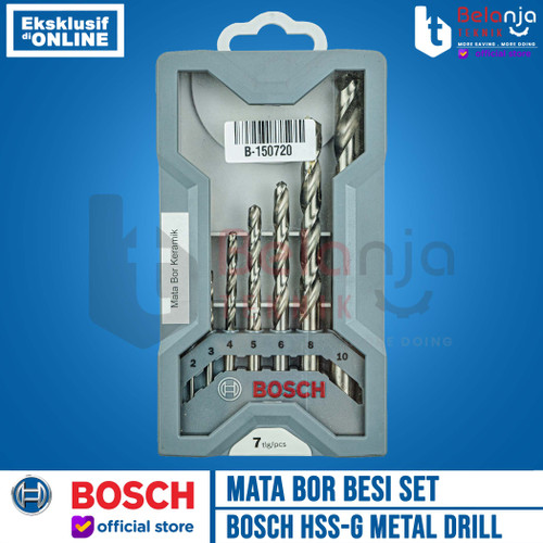 Bosch Mata Bor Besi Set 7 Pcs HSS-G Metal Drill Bits 2-10 MM Din 338