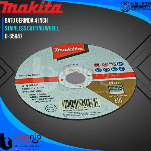 Makita Inox Batu Gerinda 4 Inch X 1 MM Mata Gurinda Potong Stainless Cutting Wheel