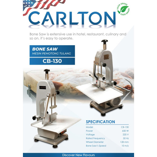 Carlton Mesin Pemotong Daging Tulang Beku CB-130 Bone Saw 650 Watt