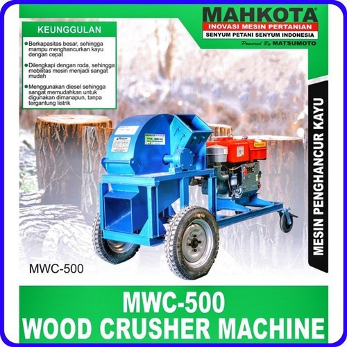 Mahkota Mesin Penghancur Kayu MWC-500 Wood crusher Machine + Diesel ZS1115 24 HP