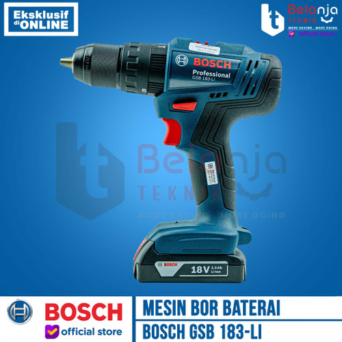 Bosch Mesin Bor Tembok Baterai GSB 183-LI 18V Cordless Impact Drill 18 Volt 2 Baterai