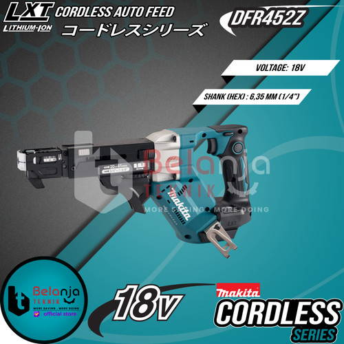 Makita Cordless Auto Feed DFR452Z Mesin Skrup Chain Nail Gun Screw Set