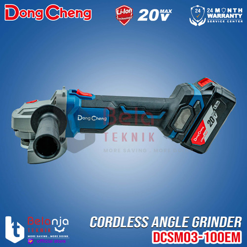 Dongcheng Angle Grinder Baterai DCSM03-100 EM Mesin Gerinda 20V SET