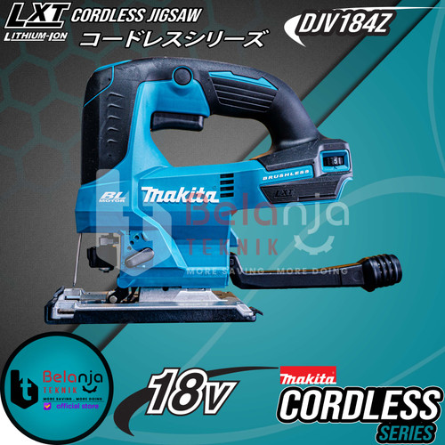 Makita Mesin Gergaji Triplek Kayu 18V Jigsaw Cordless Baterai DJV184Z