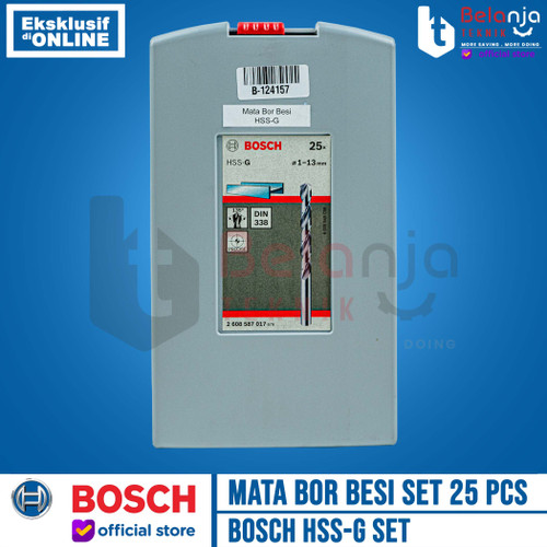 Bosch Mata Bor Besi HSS-G Set 25 Pcs Metal Drill Bit 1-13 MM DIN 338