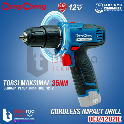 Dongcheng Impact Drill Cordless DCJZ1202i Mesin Bor Baterai 12V 10MM DCJZ 1202 I DCJZ1202 10 MM