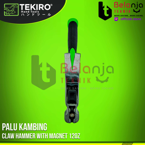 Tekiro Palu kambing 12 Oz Claw Hammer 12 Oz Gagang Karet Cabut Paku