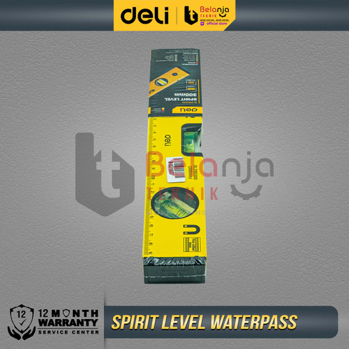 Deli Spirit Level Waterpass Magnet Aluminium 300mm Penggaris Ukur 30Cm